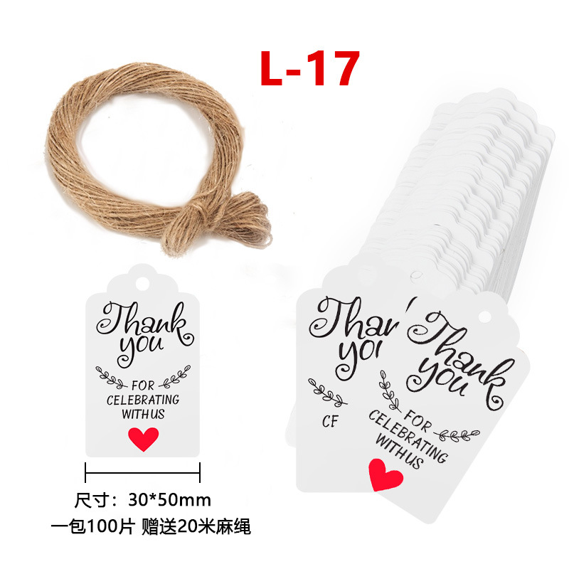 Source factory flower label paper English decorative hanging card high-end kraft paper hanging tag label