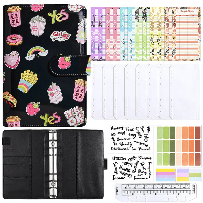 Трансграничный A6 мультфильм блокнот Блокнот Творческий ноутбук Денежный бюджет Планировщик ручная сумка на молнии