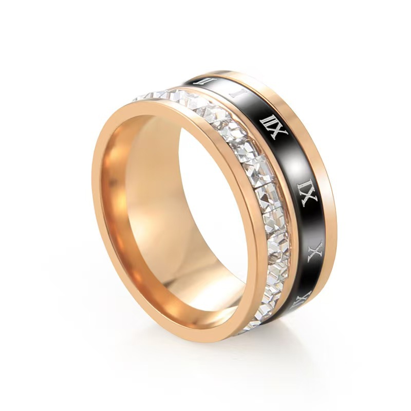 Anillo de acero inoxidable que no se desvanece ins moda masculina giratoria anillo de acero de titanio de nicho frío de los hombres liso