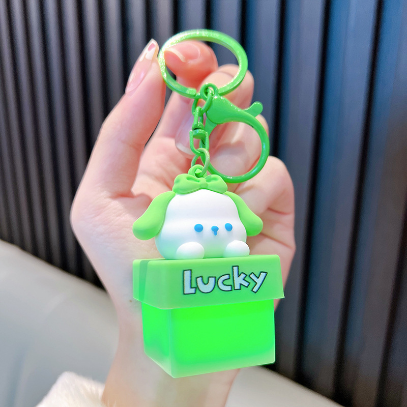 ライト付きサンリオナイトライトキーホルダーペンダント漫画ギフトボックス車のキーチェーン小さなギフト卸売|undefined