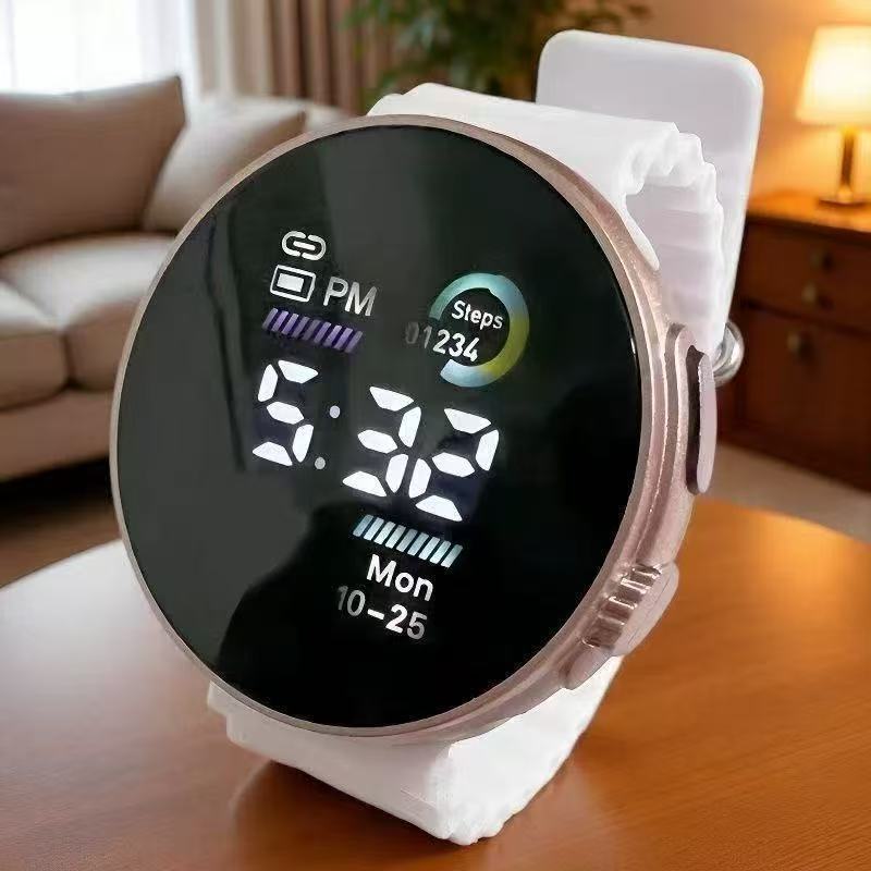 Factory Direct Supply Cross-Border Round Ocean-Themed Watches for Children, Fashionable Simple Sports Student Led Electronic Watches Wholesale