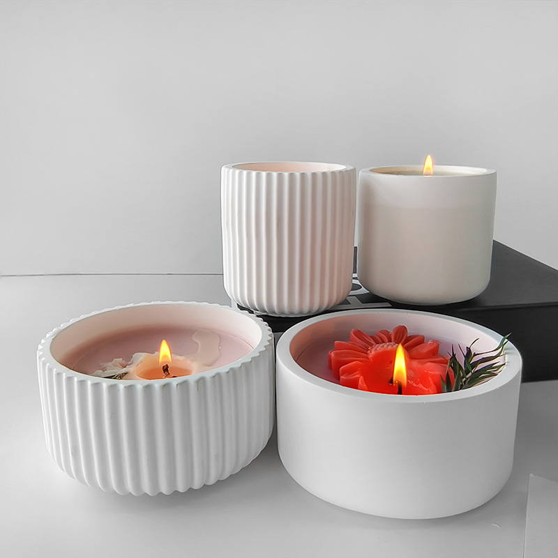 DIY resina epoxi tanque de almacenamiento molde redondo cristal epoxi caja de almacenamiento a rayas espejo taza molde de silicona