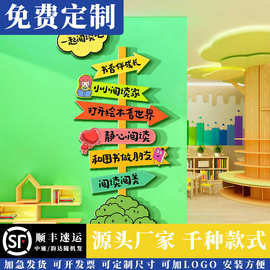 幼儿园童阅读区布置装饰图书角文化绘本馆墙面贴环创主题书店氛围