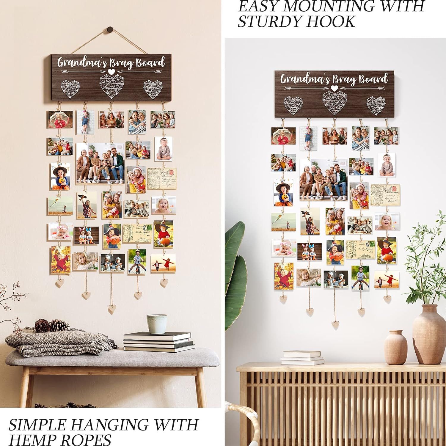 Marco DE FOTOS transfronterizo amor bobinado colgante marco de fotos colgante de madera familia foto Marco de pared tablero de densidad Marco de Fotos decoración