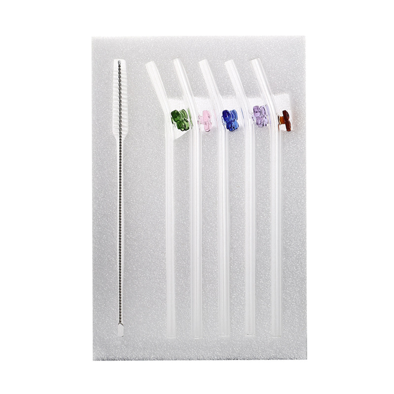 Glass straw with bow