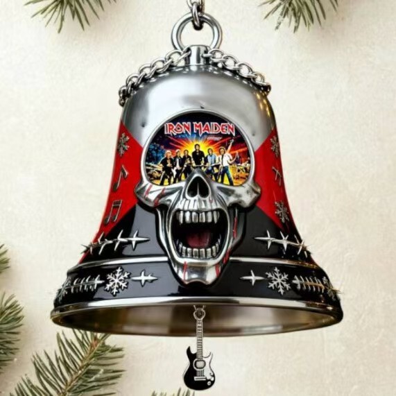 Cross-Border Popular Team Christmas Bell Decoration Flat Acrylic Decoration Christmas Tree Pendant Car Pendant