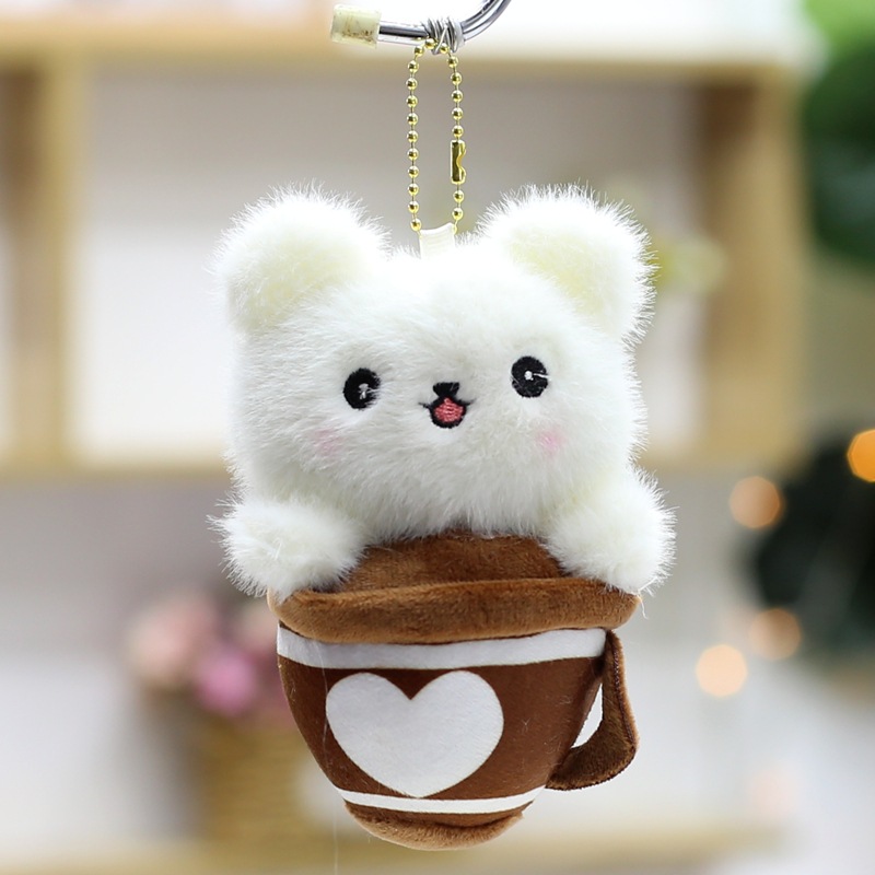 갈색 우유 차 컵 곰