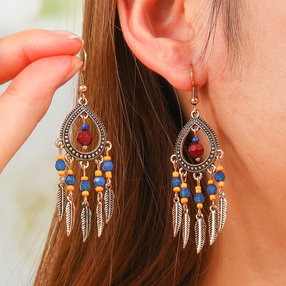 15g Weight Alloy Ear Needle Material Drop Earrings Classification 1 Pair Quantity Daily, Street Occasion Zinc alloy Material Geometric Pattern All Seasons Season Women's Gender Polished Finish Ethnic Style Style 1 Pair Ethnic Style Geometric Zinc Alloy Drop Earrings 4