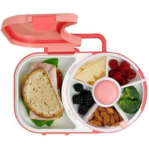 子供用おやつ収納ケース蓋付き家庭用携帯子供用おやつ回転フルーツプレートスナックボックス密封ドライフルーツプレート|undefined
