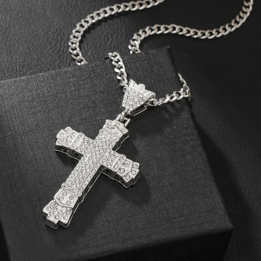 Cross-Border Product European And American Cross Men's Simple Long Gothic Retro 2025 New Necklace Personality_voghion.com