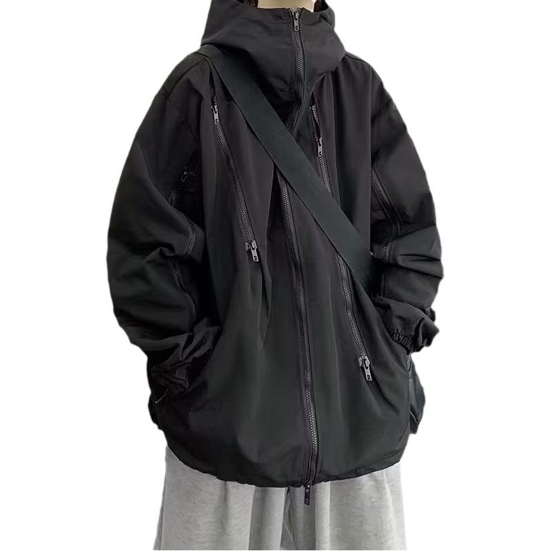 Capa de los hombres de la marca de moda americana hiphop primavera y otoño suelta de moda estilo de Hong Kong ropa de trabajo chaqueta de los hombres Ruan apuesto