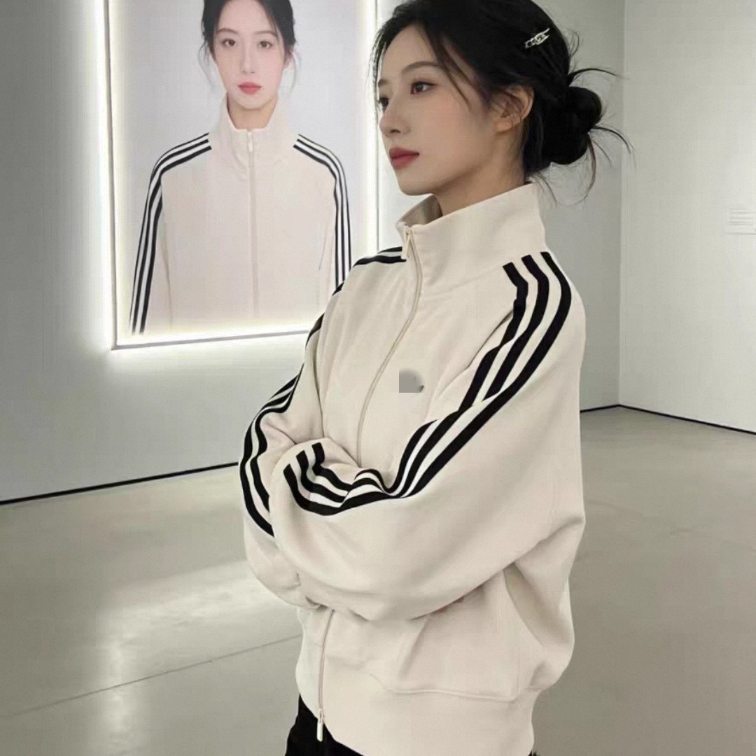 Jin Tongxun's same style American retro unisex sports jacket, stand-up collar sports jacket, three-stripe sports coat and pants