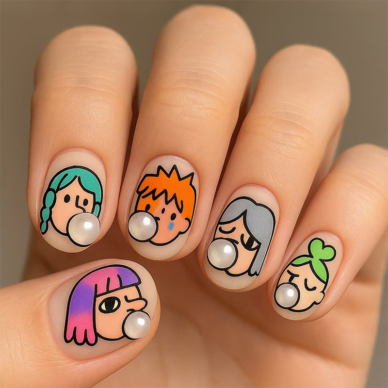 cartoon quality nail stickers for manicure