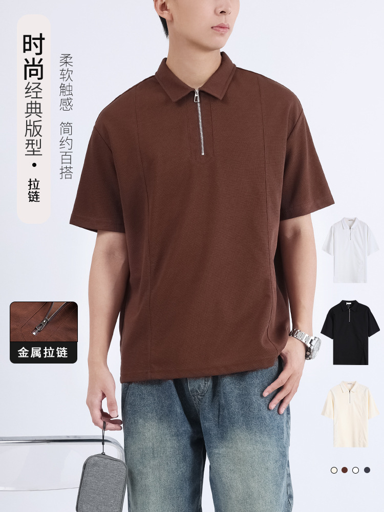 Polo para hombre Sensación premium para hombre Verano casual japonés solapa suelta para hombre Paul Camiseta de manga corta para hombre