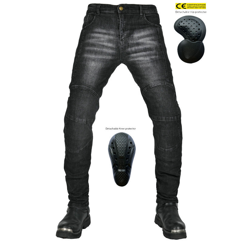 VOLERO motocicleta jeans hombres y mujeres retro casual motocicleta montar pantalones desgaste-resistente a las lágrimas anti-caída Pantalones