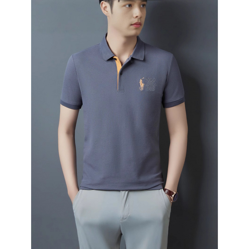 Camisa POLO suelta delgada para hombres 2025 verano nuevo estilo juvenil de negocios casual marca de moda camiseta de manga corta para hombres