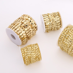 4mm6mm glossy flash sand disc handmade chain golden sequins chain wedding scene decoration chain