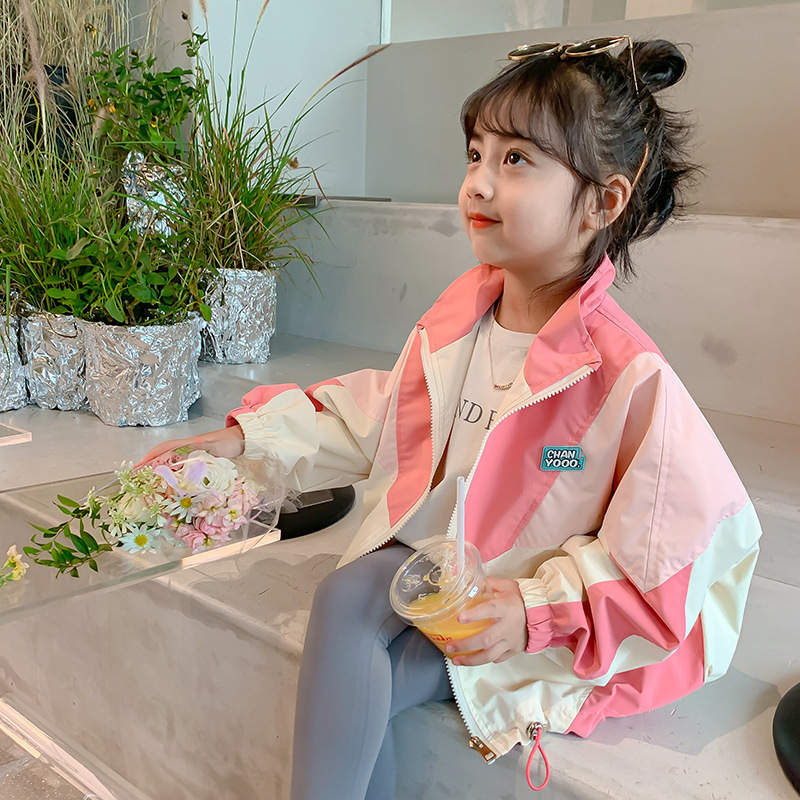 Girls' coat Spring and Autumn new children's clothing baby girls' fashionable western style jacket all-matching windbreaker autumn clothing fleece-lined