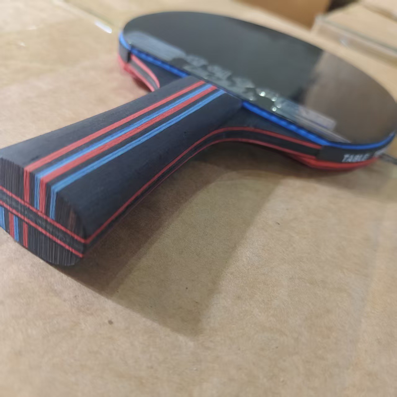 12-Star Professional Competition-Grade 12-Star Carbon Table Tennis Racket Short Handle Straight Racket High Elastic High Viscosity Glue