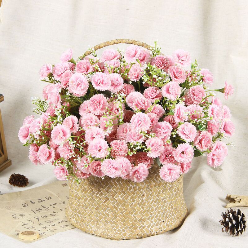 Simulated Small Flower 20 Flower Small Clove Carnation Pastoral Small Fresh Decoration Home Photography Ornaments Wedding Florals