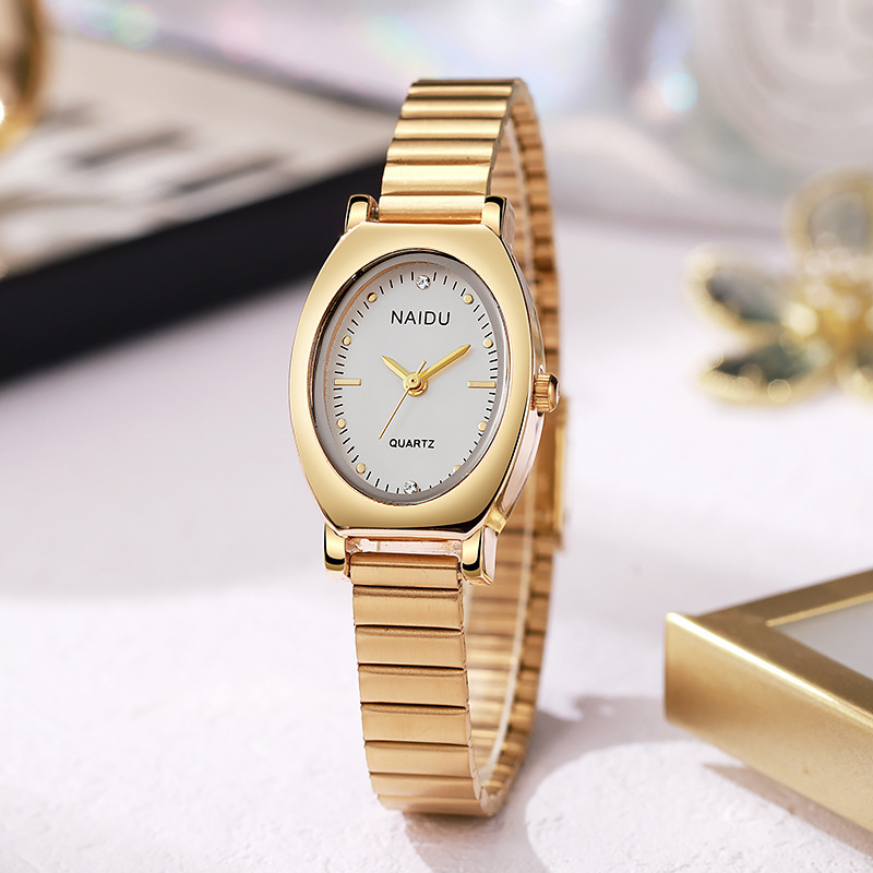 Explosive Foreign Trade Fashion Watch Women's Student Light Luxury Niche Oval Temperament Small Dial High-end Quartz Watch