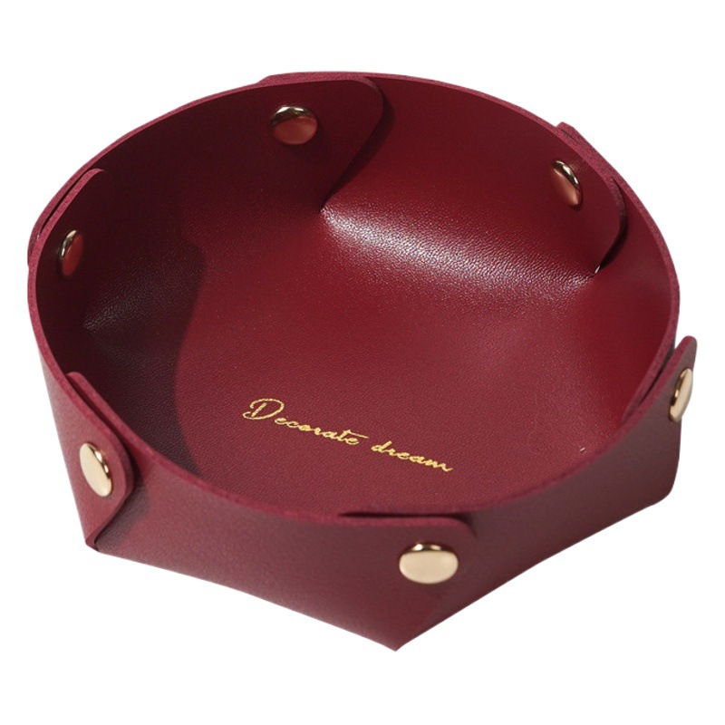 北欧ins風皮質デスクトップ収納ケース鍵化粧品アクセサリー玄関雑物収納ケーストレイ卸売り