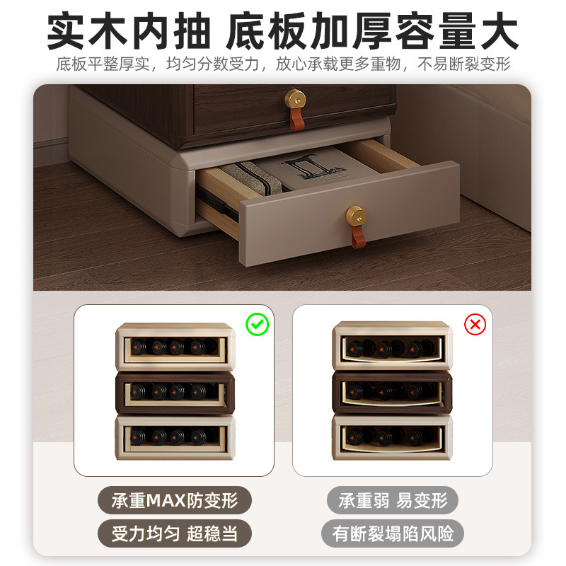 Mesita de noche giratoria creativa Mesita de noche de madera maciza de lujo ligera moderna 2024 nuevo armario de almacenamiento de dormitorio