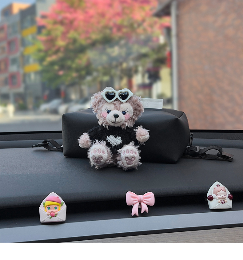 Shirley Rose Car Tissue Box, Cute Car Interior Armrest Tissue Holder, High-End Car Dashboard Tissue Bag