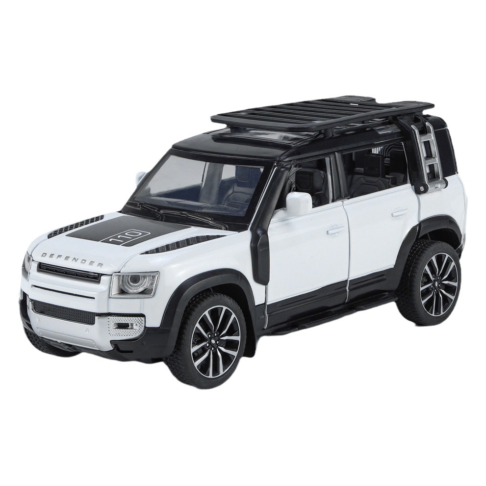 Qiyi aleación modelo de coche 1:32 genuino Land Rover guardia vehículo todoterreno Tire hacia atrás el sonido y la luz del coche de juguete modelo de música Decoración