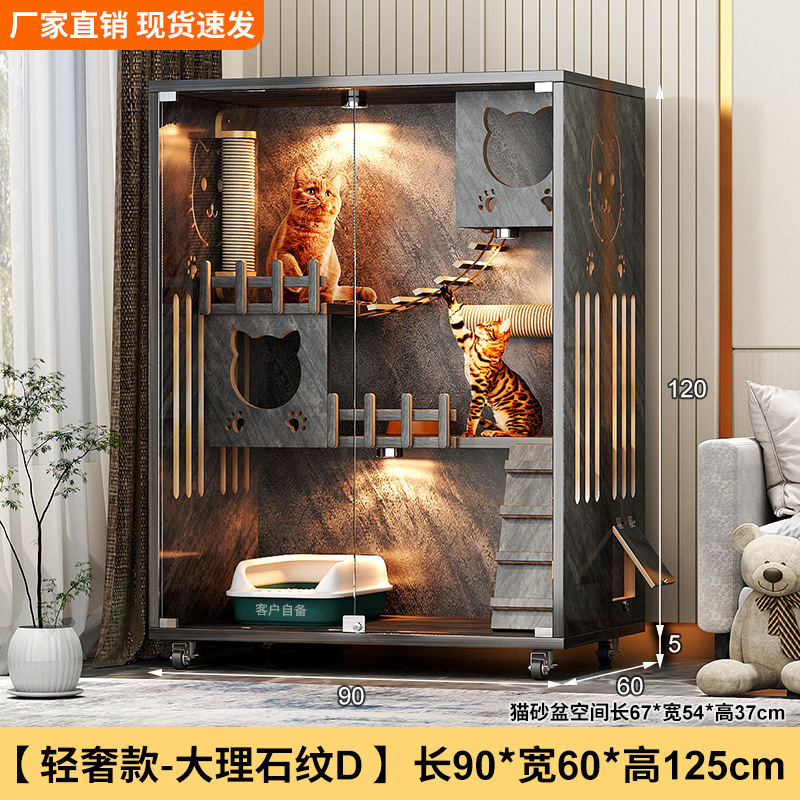 Casa villa para gatos Four Seasons Jaula para gatos universal Marco de escalada para gatos de madera de gran tamaño Nido para gatos Jaula para mascotas integrada Casa para mascotas