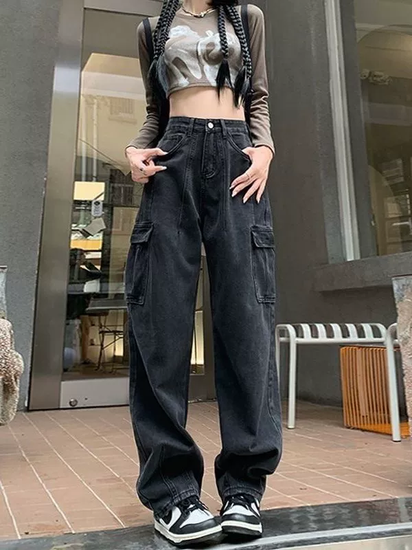 Осенние джинсы, брюки, цветные leggins, американский стиль, высокая посадка, свободный прямой крой