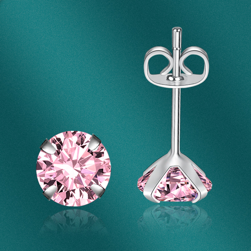 Geometric Pattern Fashion Geometric Copper Inlay Zircon Ear Studs 1 Pair