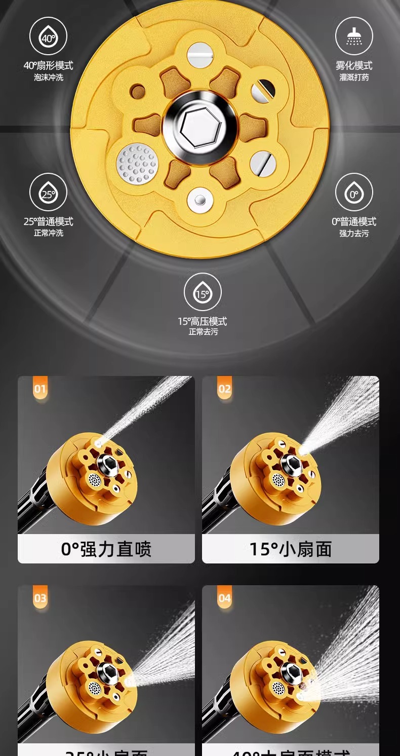 Wireless car washing machine for household portable charging high pressure water gun lithium battery water pump brush car gun cleaning artifact