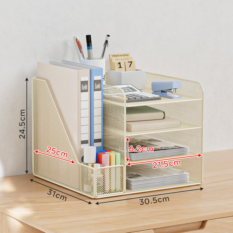 デスクファイル収納ラック垂直フォルダー収納ボックスデスクトップ本棚ファイルラックペンホルダー文具卸売|undefined