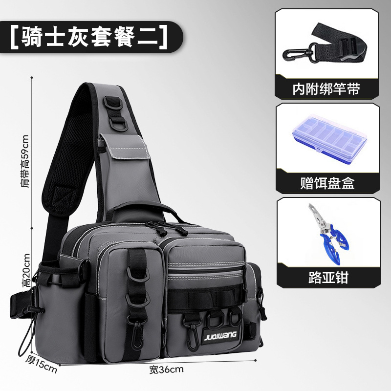 Bolsa de cintura multifuncional, mochila de hombro, mochila de tramo inclinada impermeable y resistente al desgaste, bolsa de almacenamiento para equipos de pesca especiales image 13