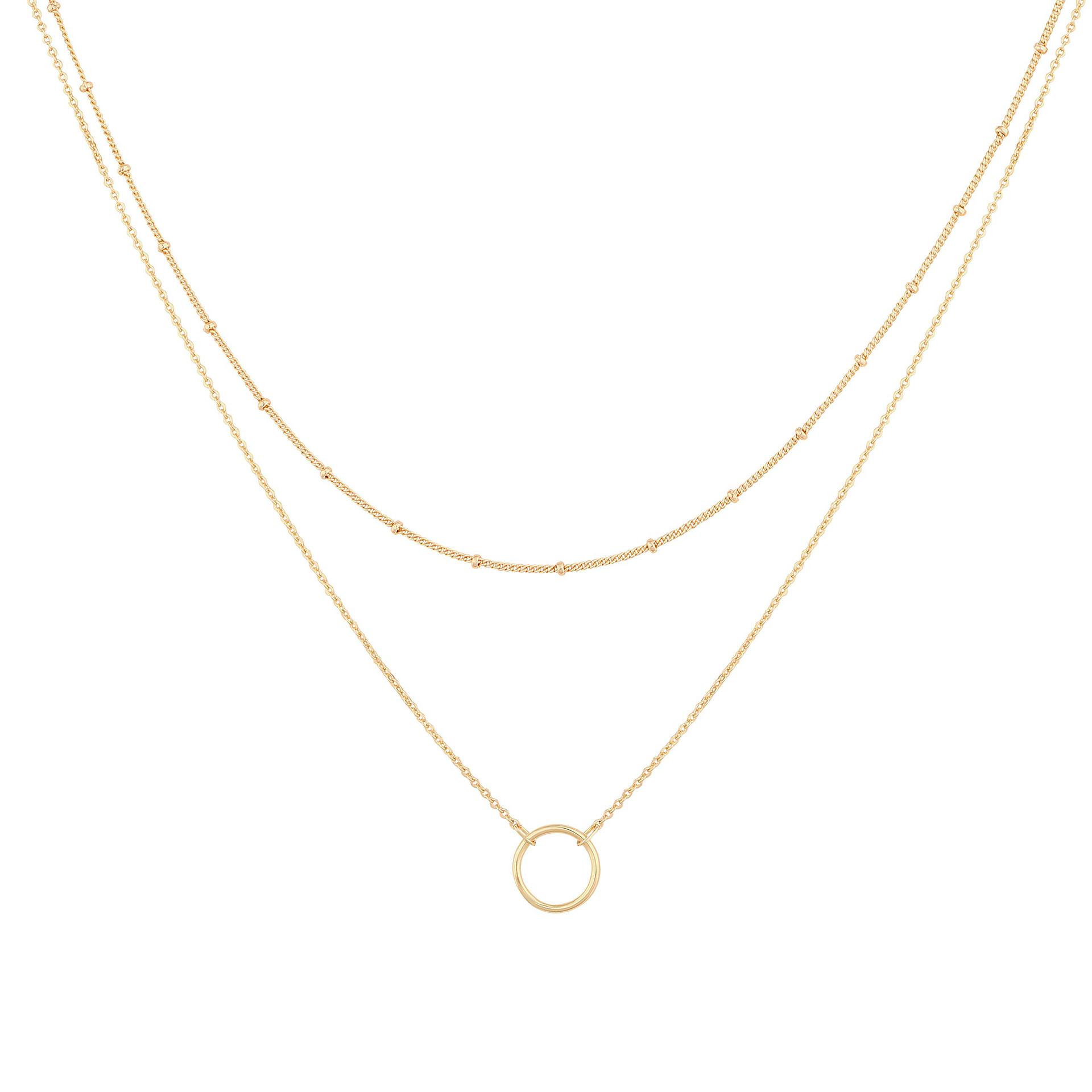 7g Weight Layered Necklaces Classification Daily Occasion Stainless Steel, Titanium Steel Material Circle Pattern Women'S Gender Plating Design Simple Style Style Simple Style Circle Stainless Steel Titanium Steel Plating Layered Necklaces 11