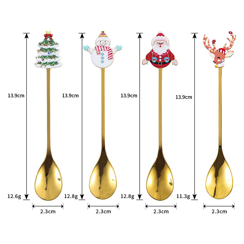 クリスマスギフトセットクリエイティブinsステンレスコーヒー攪拌スプーンお土産スプーン食器メーカー卸売り|undefined