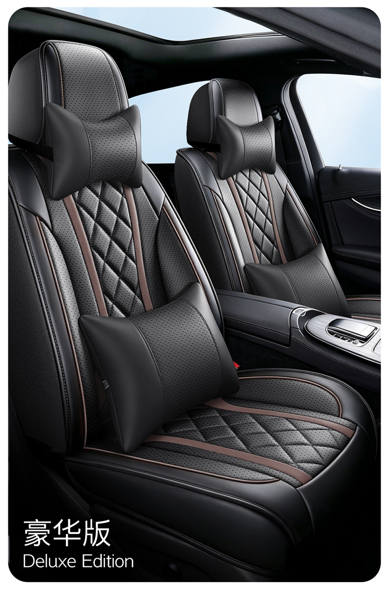 Direct from the manufacturer: All-season universal diamond-pattern playful style, wear-resistant universal five-seater car interior seat cushion and seat cover