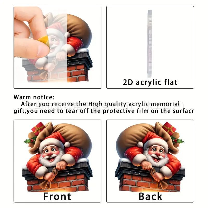 Nuevos productos transfronterizos de acrílico personalidad plana árbol de Navidad decoración colgante artículos para el hogar regalos de Navidad