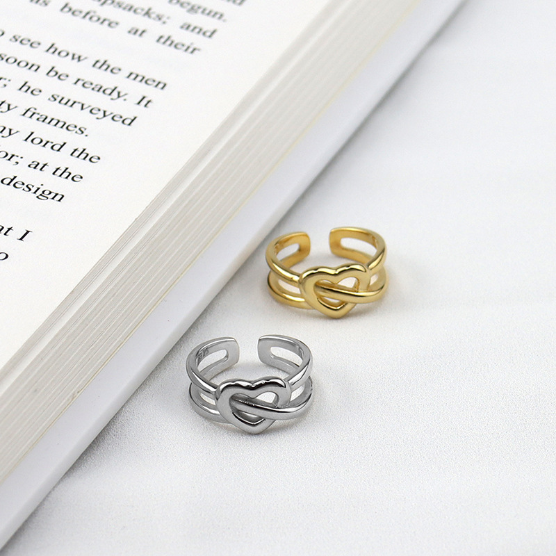 Trendy Simple Fashion Hollow out Cord for Braiding Ring Female Creative New Love Cross Girl Ring European and American Jewelrypicture8