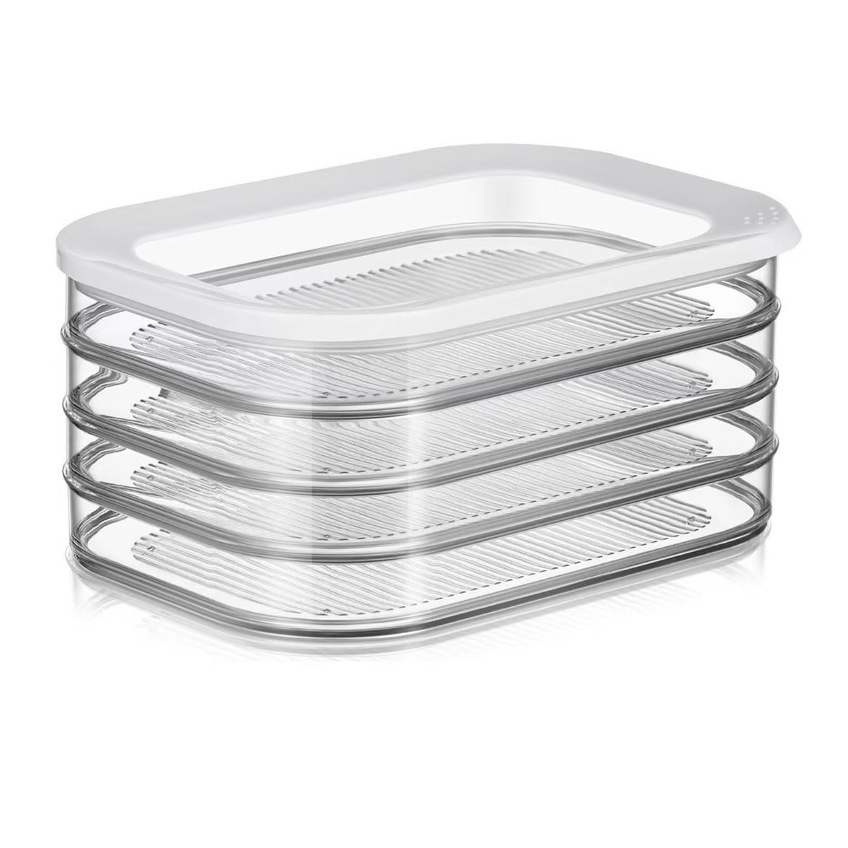 Caja de carne cocinada transfronteriza de venta caliente caja de almacenamiento sellada refrigerador Bacon con cubierta de almacenamiento de alimentos caja de carne cocinada transparente