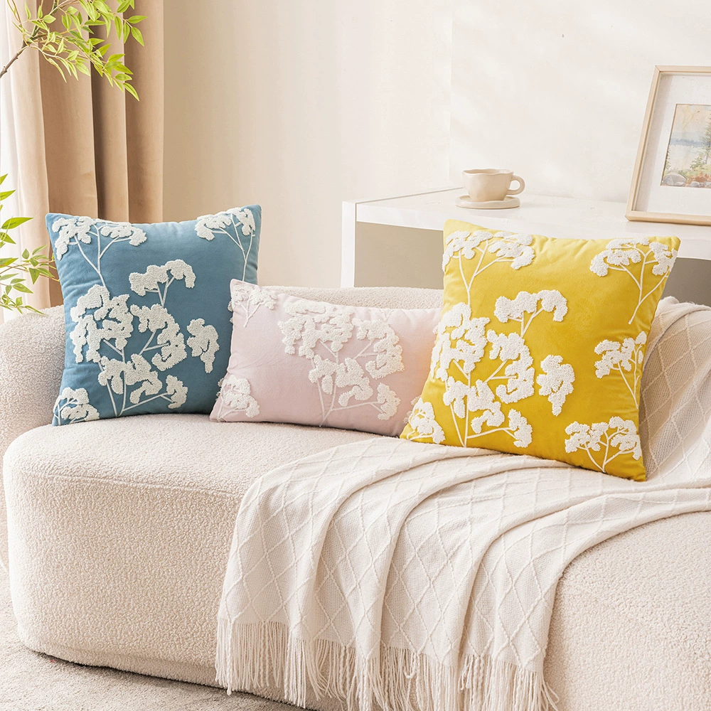 Fresh swan, pillow, pillowcase, sofa, with embroidery