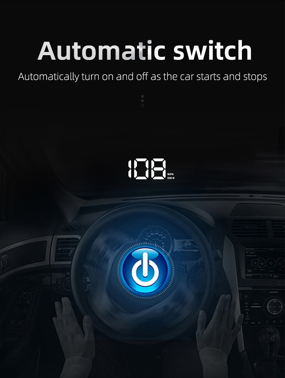 Cross-border W2 universal car HUD head-up display with Beidou satellite, adjustable speed, vehicle speedometer KMH/MPH