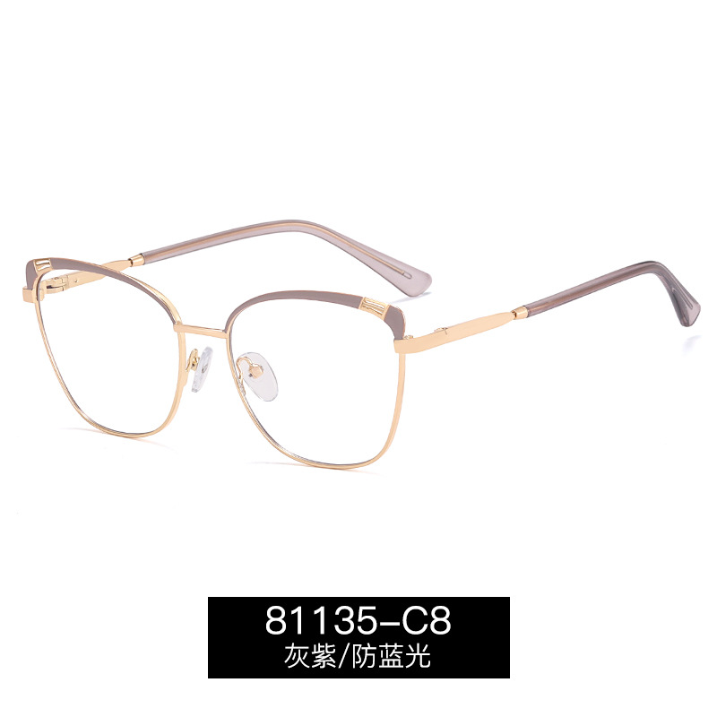 81135 nuevos marcos ópticos de la calle de resorte de metal de brazaletes de color crema marcos de gafas fábrica al por mayor en stock