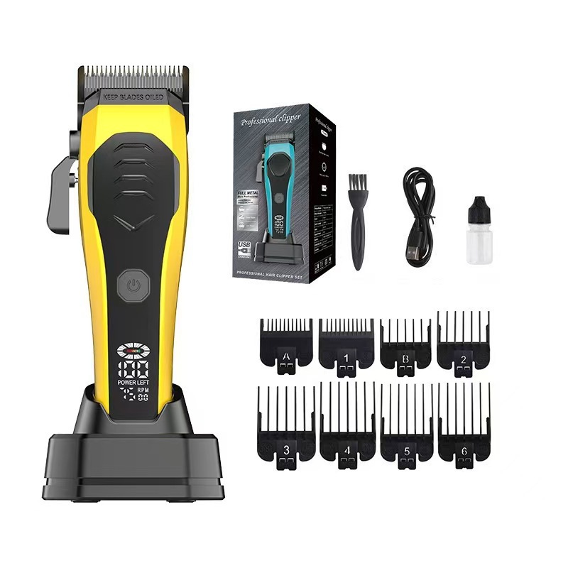 Set de Cortapelos Eléctrico Digital de Aleación de Titanio con Cabezal Lavable para Barbería y Hogar