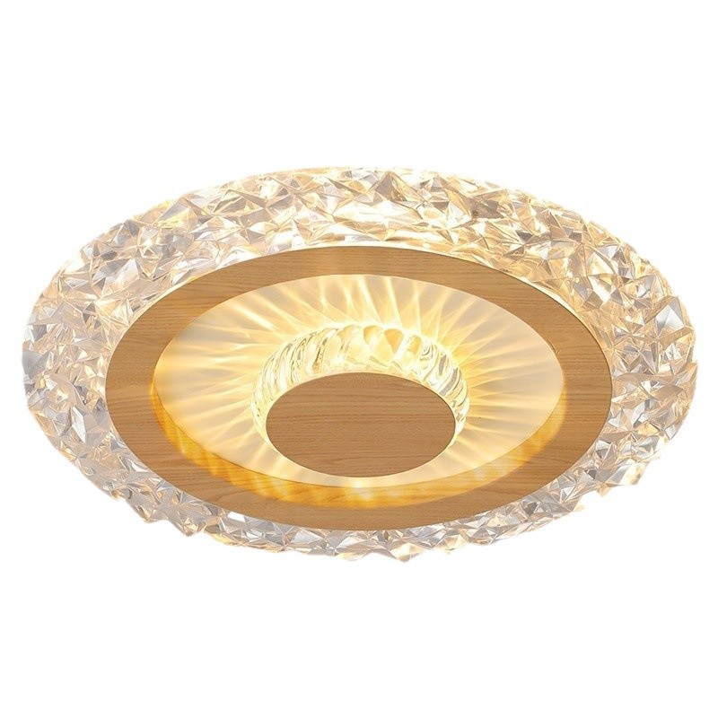 Minima lámpara de dormitorio medieval lámpara de techo 2025 nuevo dormitorio principal estilo americano retro color nuez super brillante lámpara de habitación de protección de ojos