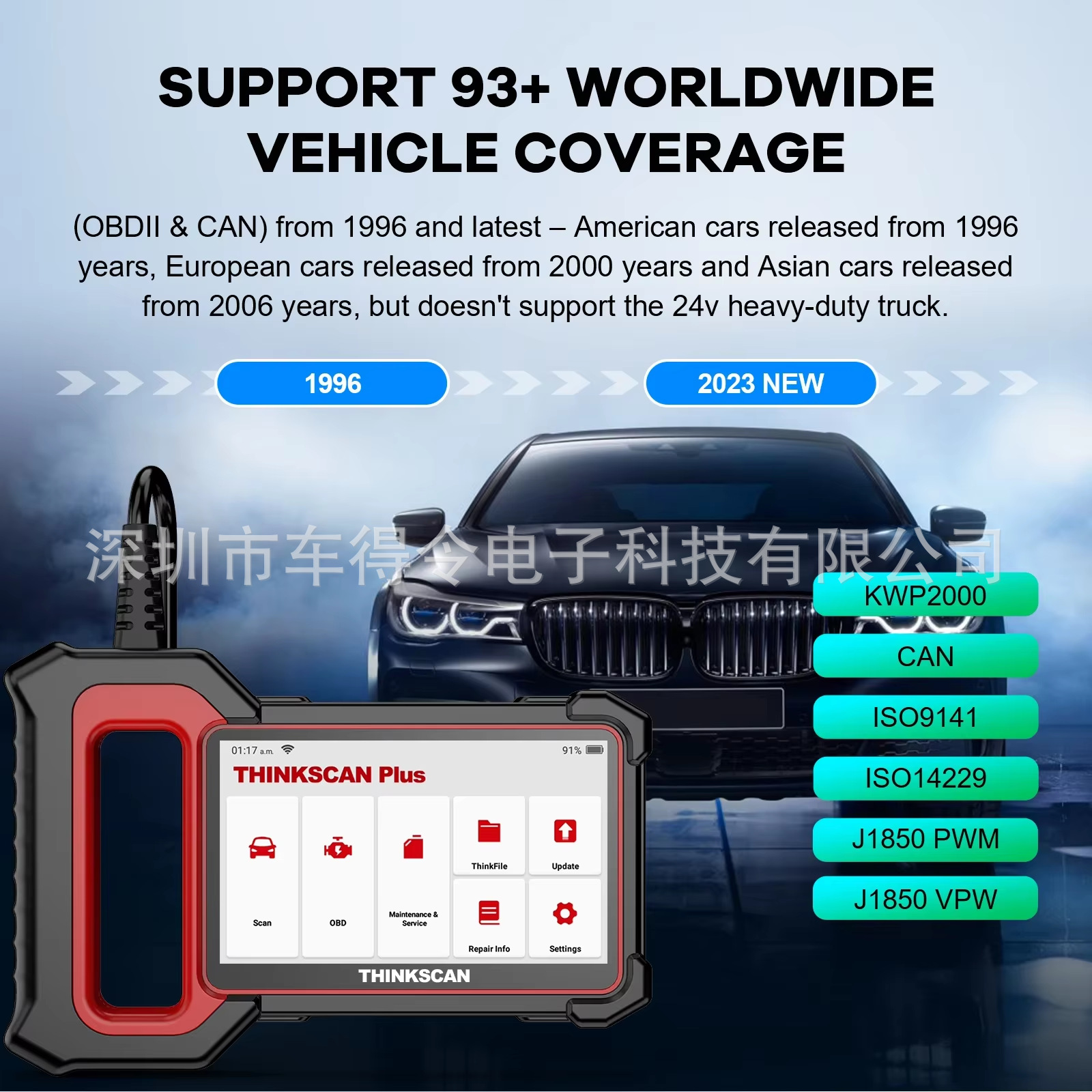 In-stock cross-border wholesale THINKCAR Thinkscan Plus S7 automotive fault diagnosis tool for 7 systems