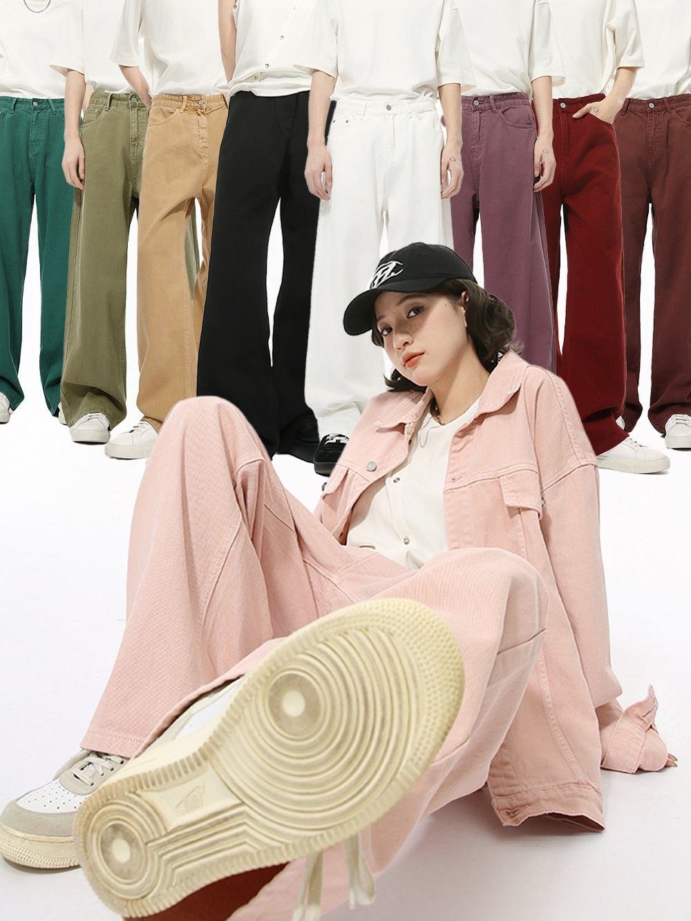 MTLCLOTHES Hombres| Nuevos productos de otoño básicos de color sólido simple cleanfit jeans casuales