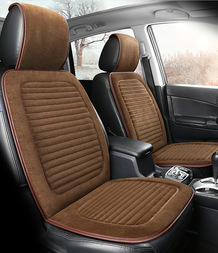 Car Seat Cushion, Thickened for Autumn and Winter, Down-Filled for Driver and Passenger Seats, Single Seat Cover for Trucks, Sedans, and Suvs, Winter Plush Cushion