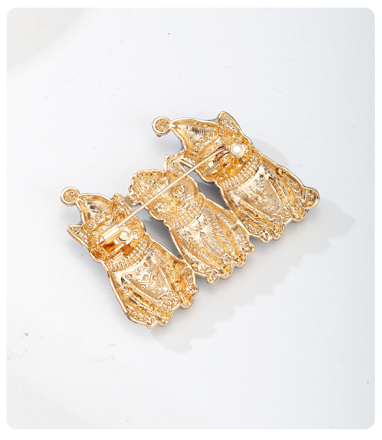 Christmas sweater kitten brooch, alloy enamel with rhinestones, cat and calico cat design, suit pin, holiday accessory
